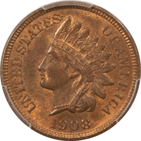 Indian 1908-S INDIAN CENT – PCGS MS-64 RB, LOOKS GEM & PREMIUM QUALITY!