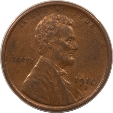 Lincoln Cents (Wheat) 1910-S LINCOLN CENT – ANACS MS-62 BN