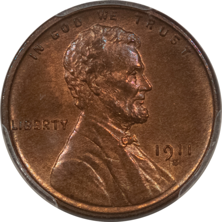 CAC Approved Coins 1911-S LINCOLN CENT – PCGS MS-65 RB, ORIGINAL FRESH GEM, CAC APPROVED!