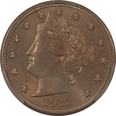 Liberty Nickels 1912-S LIBERTY NICKEL, PCGS MS-65, KEY-DATE & LOWEST MINTAGE COIN IN THE SERIES!