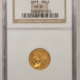 $2.50 1911 $2.50 INDIAN GOLD QUARTER EAGLE – NGC MS-60