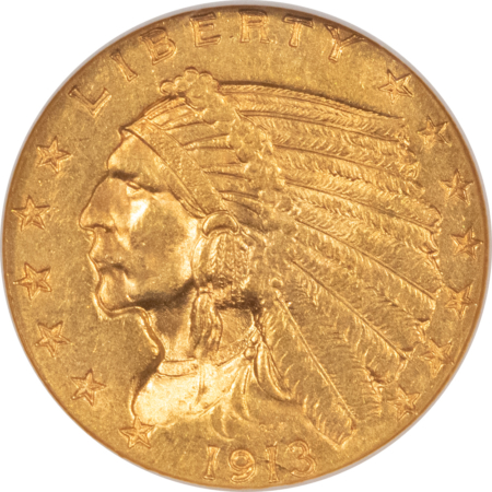 $2.50 1913 $2.50 INDIAN GOLD QUARTER EAGLE – NGC MS-61