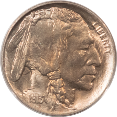 Buffalo Nickels 1913-D BUFFALO NICKEL, TYPE 1 – PCGS MS-66, ATTRACTIVE ORIGINAL GEM!