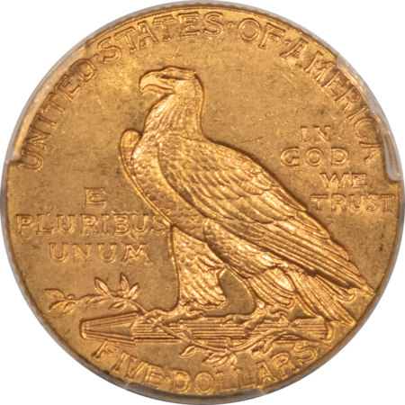 $5 1915 $5 INDIAN GOLD HALF EAGLE – PCGS MS-63, LUSTROUS!