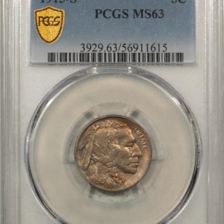 Buffalo Nickels 1915-S BUFFALO NICKEL – PCGS MS-63, CHOICE & ATTRACTIVE!