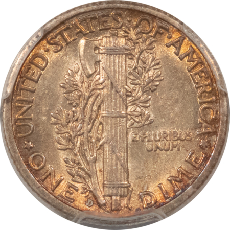 Mercury Dimes 1916-D MERCURY DIME – PCGS AU-58 FB, FRESH & ORIGINAL, KEY-DATE!