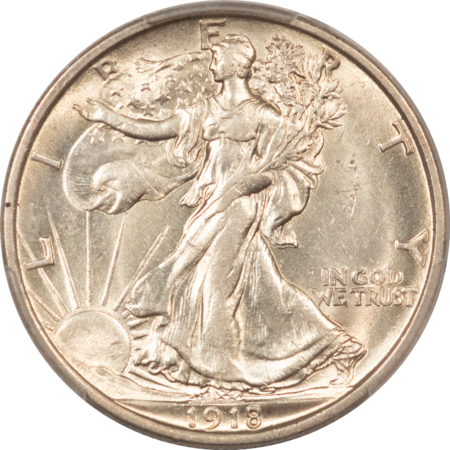CAC Approved Coins 1918-D WALKING LIBERTY HALF DOLLAR – PCGS AU-58, FRESH ORIGINAL WHITE, PQ & CAC!