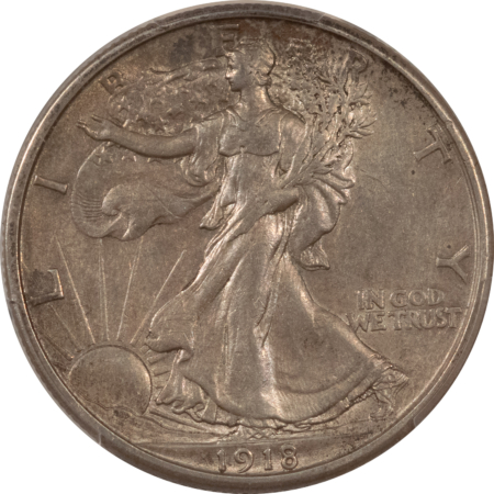 New Certified Coins 1918-S WALKING LIBERTY HALF DOLLAR – PCGS GENUINE, CLEANED AU DETAIL, NICE LOOK!