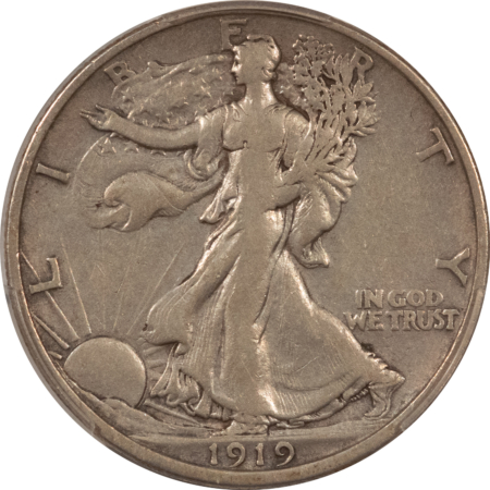 New Certified Coins 1919-D WALKING LIBERTY HALF DOLLAR – PCGS GENUINE, CLEANED VF DETAIL, NICE LOOK!