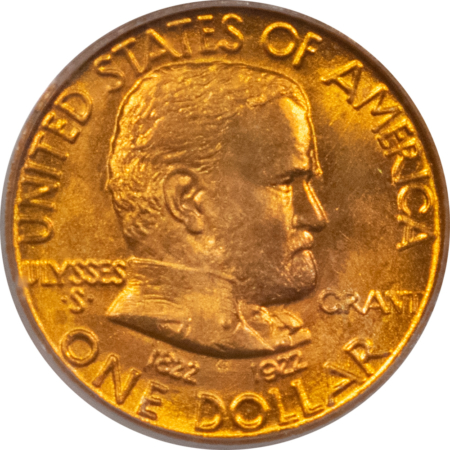 CAC Approved Coins 1922 GRANT COMMEMORATIVE GOLD DOLLAR NO STARS – PCGS MS-66, PRETTY, CAC APPROVED