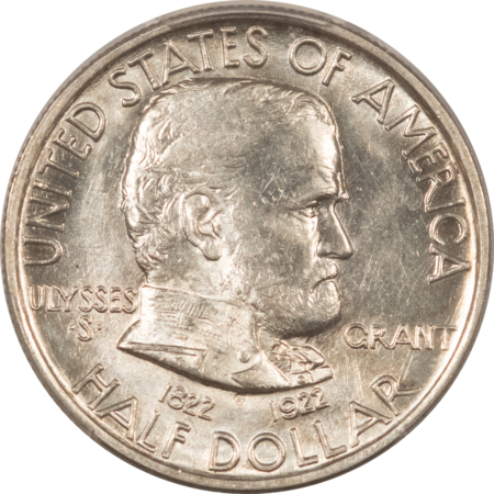 New Certified Coins 1922 GRANT COMMEMORATIVE HALF DOLLAR – PCGS MS-64, LOOKS 65+ PREMIUM QUALITY!