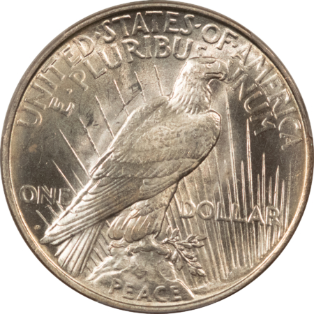 Dollars 1922-D PEACE DOLLAR $1, PCGS MS-65, A SPARKLING WHITE GEM W/ A CLEAN CHEEK!