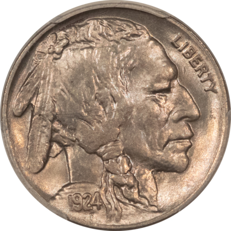 Buffalo Nickels 1924 BUFFALO NICKEL – PCGS MS-65, PREMIUM QUALITY GEM! CAC APPROVED!
