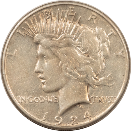 New Store Items 1924-S $1 PEACE DOLLAR – HIGH GRADE CIRCULATED EXAMPLE BUT CLEANED!