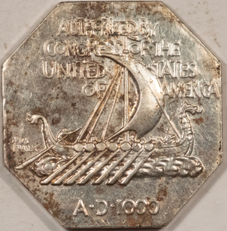 Exonumia 1925 NORSE COMMEMORATIVE THICK MEDAL – HIGH GRADE EXAMPLE, CLEANED OBV SCRATCH!