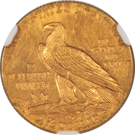 $2.50 1925-D $2.50 INDIAN GOLD, NGC MS-62, VIRTUALLY CHOICE EXAMPLE W/ NICE LUSTER!