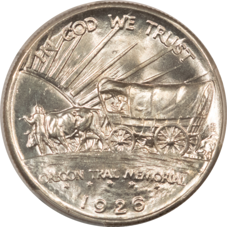 New Certified Coins 1926 OREGON COMMEMORATIVE HALF DOLLAR – PCGS MS-66, BLAZING WHITE, SUPERB!