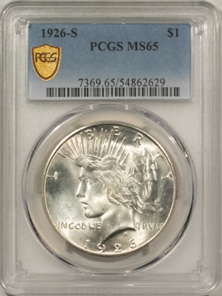 New Certified Coins 1926-S $1 PEACE DOLLAR – PCGS MS-65, BLAST WHITE GEM!