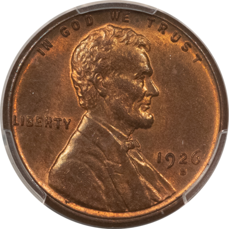 CAC Approved Coins 1926-S LINCOLN CENT – PCGS MS-64, FRESH, ORIGINAL! TOUGH DATE! CAC APPROVED!