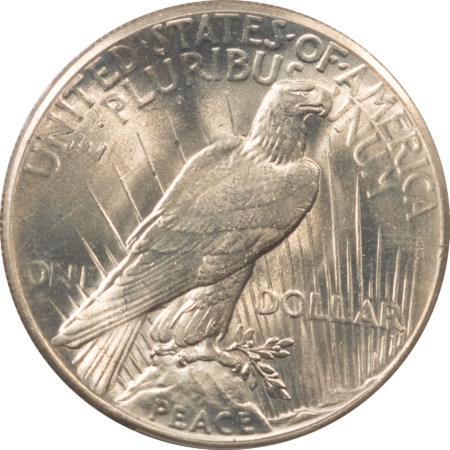 New Certified Coins 1927 $1 PEACE DOLLAR – PCGS MS-64, LOOKS 65! PREMIUM QUALITY! CLEAN CHEEK!
