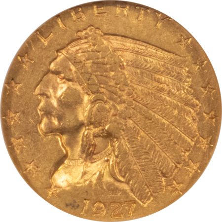 $2.50 1927 $2.50 INDIAN GOLD QUARTER EAGLE – NGC MS-61
