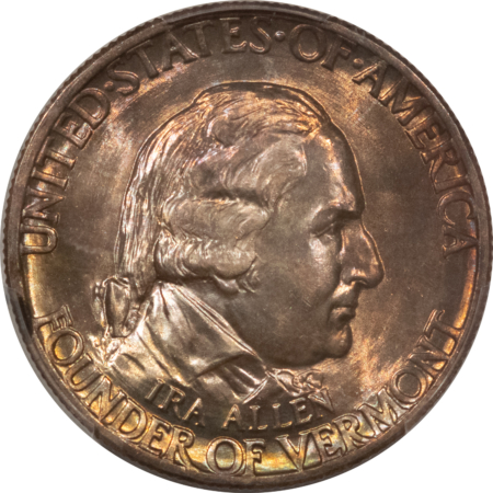 New Certified Coins 1927 VERMONT COMMEMORATIVE HALF DOLLAR – PCGS MS-67, STUNNING & SUPERB!