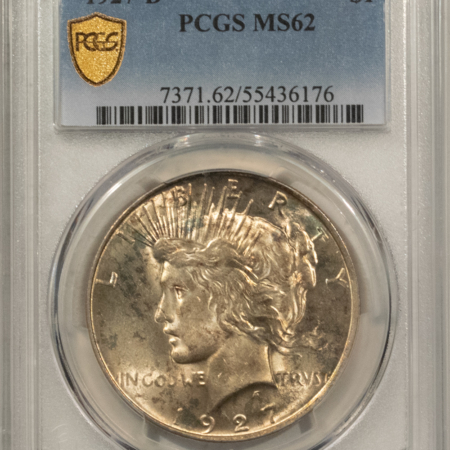 New Certified Coins 1927-D $1 PEACE DOLLAR – PCGS MS-62, ORIGINAL AND LUSTROUS!