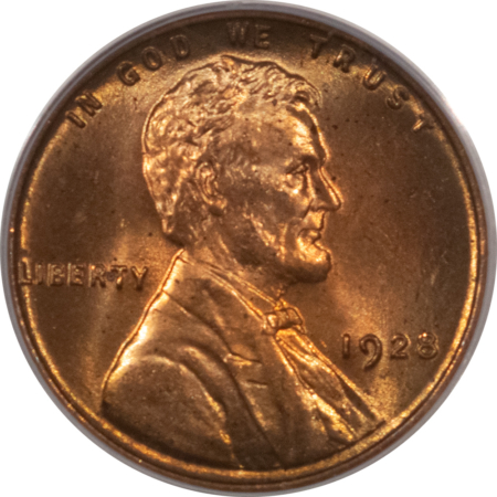 Lincoln Cents (Wheat) 1928 LINCOLN CENT – PCGS MS-65 RB, NEARLY RED!