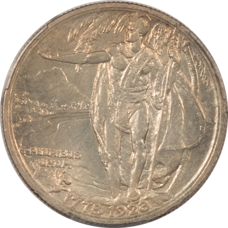New Certified Coins 1928 HAWAIIAN COMMEMORATIVE HALF DOLLAR – PCGS MS-63, ORIGINAL WHITE MARK-FREE!