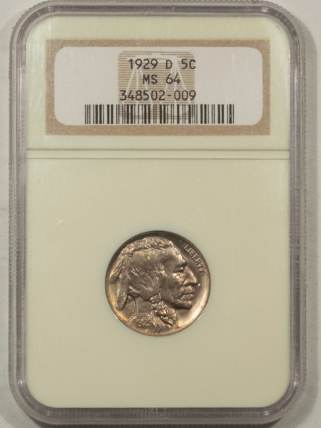 Buffalo Nickels 1929-D BUFFALO NICKEL – NGC MS-64, FRESH & PREMIUM QUALITY!