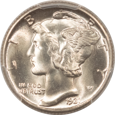 Mercury Dimes 1931 MERCURY DIME – PCGS MS-66, 95% FB, PREMIUM QUALITY!