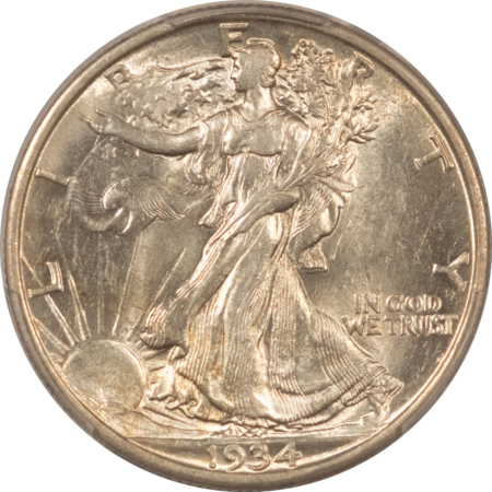 New Certified Coins 1934-D WALKING LIBERTY HALF DOLLAR – PCGS AU-58, FRESH! LOOKS UNC!