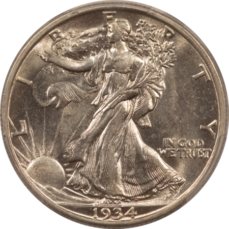 New Certified Coins 1934-S WALKING LIBERTY HALF DOLLAR – PCGS AU-58, FLASHY & LOOKS BU!