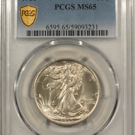 Half Dollars 1935 WALKING LIBERTY HALF DOLLAR PCGS MS-65 ORIGINAL WHITE GEM PRISTINE SURFACES