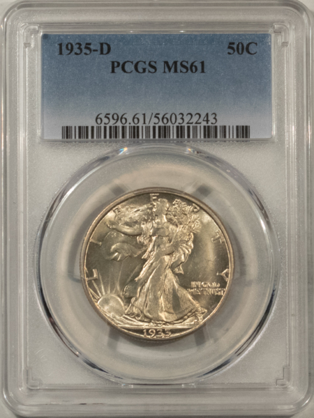 New Certified Coins 1935-D WALKING LIBERTY HALF DOLLAR – PCGS MS-61, FRESH & FLASHY!