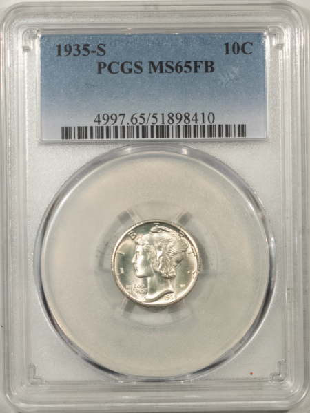 Mercury Dimes 1935-S MERCURY DIME – PCGS MS-65 FB