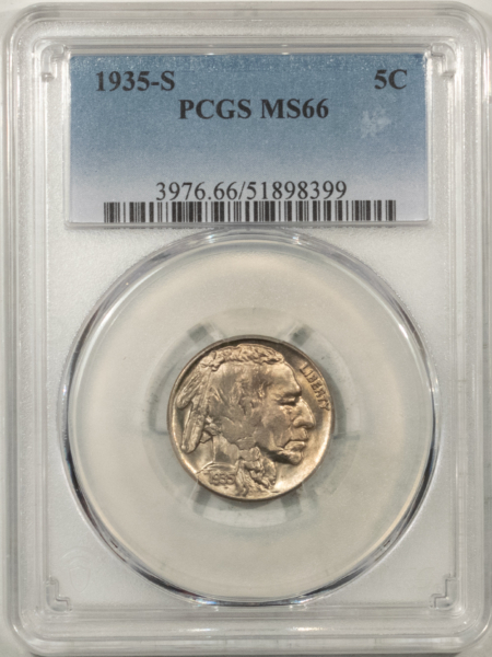 Buffalo Nickels 1935-S BUFFALO NICKEL – PCGS MS-66