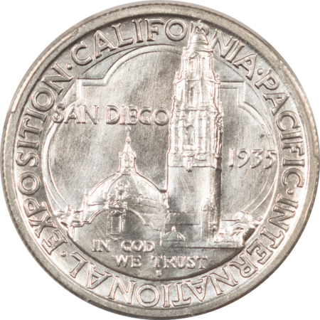 New Certified Coins 1935-S SAN DIEGO COMMEMORATIVE HALF DOLLAR – PCGS MS-65 BLAST WHITE GEM!