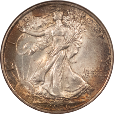 New Certified Coins 1936 WALKING LIBERTY HALF DOLLAR – NGC MS-65, WHOLESOME W/ PRETTY GOLD TONING!