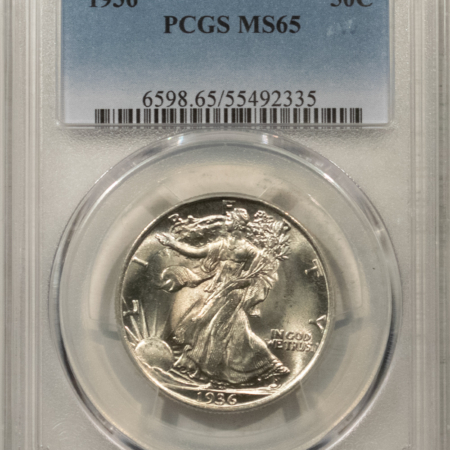 New Certified Coins 1936 WALKING LIBERTY HALF DOLLAR – PCGS MS-65, BLAST WHITE, PREMIUM QUALITY!
