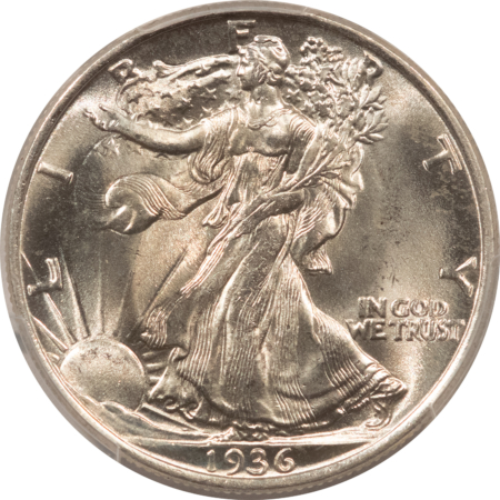 New Certified Coins 1936 WALKING LIBERTY HALF DOLLAR – PCGS MS-65, BLAST WHITE, PREMIUM QUALITY!