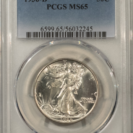 New Certified Coins 1936-D WALKING LIBERTY HALF DOLLAR – PCGS MS-65, FRESH WHITE GEM!
