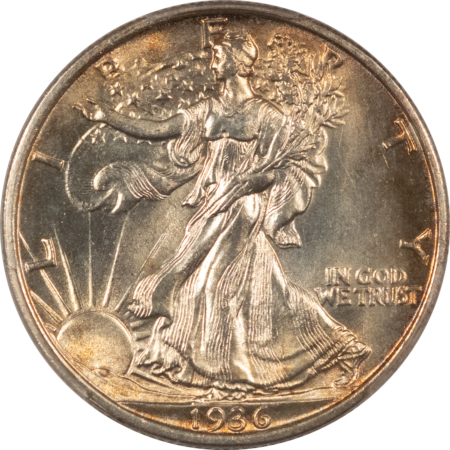Half Dollars 1936-S WALKING LIBERTY HALF DOLLAR, PCGS MS-65; PQ W/ OUTSTANDING EYE APPEAL!