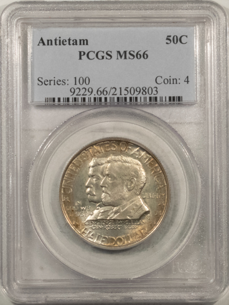 New Certified Coins 1937 ANTIETAM COMMEMORATIVE HALF DOLLAR – PCGS MS-66, LOOKS 67! PREMIUM QUALITY!