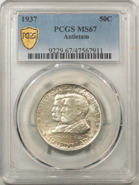 New Certified Coins 1937 ANTIETAM COMMEMORATIVE HALF DOLLAR – PCGS MS-67, FRESH SUPERB GEM!