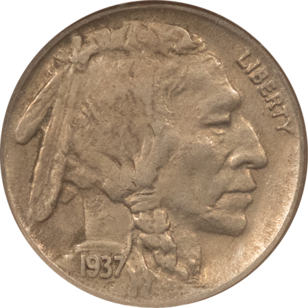 Buffalo Nickels 1937-D BUFFALO NICKEL, 3 LEGS – ANACS EF-45, OLD HOLDER, NICE ORIGINAL! KEY-DATE