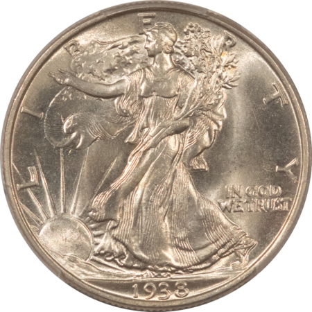 New Certified Coins 1938 WALKING LIBERTY HALF DOLLAR – PCGS MS-63, BLAST WHITE & PREMIUM QUALITY!