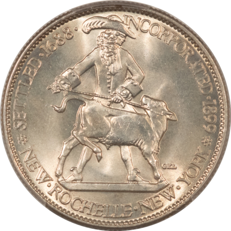 New Certified Coins 1938 NEW ROCHELLE COMMEMORATIVE HALF DOLLAR – PCGS MS-65, PREMIUM QUALITY+!