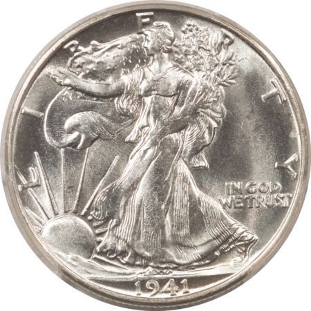 New Certified Coins 1941-S WALKING LIBERTY HALF DOLLAR – PCGS MS-64, PREMIUM QUALITY! HEADLIGHT!