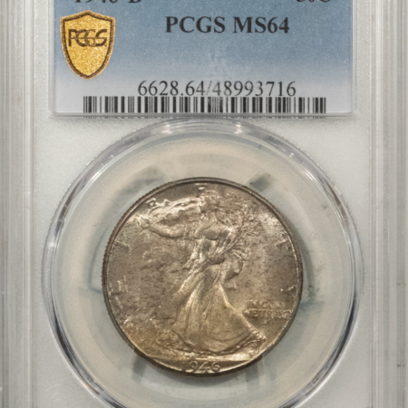 New Certified Coins 1946-D WALKING LIBERTY HALF DOLLAR – PCGS MS-64, ORIGINAL!